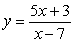 The function   ,   Is a one-to-one function. Find its inverse. A)    B)  y = -5 C)    D)   