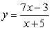 The function   ,   Is a one-to-one function. Find its inverse. A)    B)  y = -5 C)    D)   