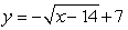 The graph of   Is reflected about the x-axis and shifted to the right 14 and up 7. Write the resulting function. A)    B)    C)    D)   
