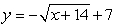 The graph of   Is reflected about the x-axis and shifted to the right 14 and up 7. Write the resulting function. A)    B)    C)    D)   