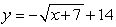 The graph of   Is reflected about the x-axis and shifted to the right 14 and up 7. Write the resulting function. A)    B)    C)    D)   