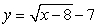 Write the function that results from shifting   To the right 8 and up 7. A)    B)    C)    D)   