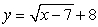 Write the function that results from shifting   To the right 8 and up 7. A)    B)    C)    D)   
