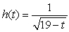  Given the function   , state the domain in interval notation. A)  (- \infty  , 19] B)  (19 ,  \infty )  C)  (- \infty  ,  \infty )  D)  (- \infty  , 19)  