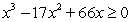 Solve the polynomial inequality and express the solution set in interval notation.   