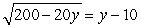 Find the solution set of the radical equation.   A)  {10} B)  {10 , -10} C)  {0} D)  {4.8}