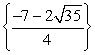 Solve using the quadratic formula.   A)    B)    C)    D)   