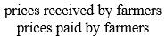 <strong>The parity price ratio is defined by the equation</strong> A) B) C) D) E)