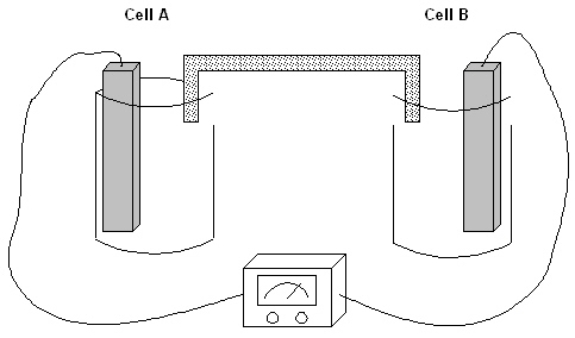 Exhibit 17-1 The following question(s)  pertain to the electrochemical system pictured below. Cell A contains an aluminum electrode and a 1 molar solution of Al(NO<sub>3</sub>) <sub>3</sub>. Cell B contains an iron electrode and a 1 molar solution of Fe(NO<sub>3</sub>) <sub>2</sub>.     Refer to Exhibit 17-1. Which of the following is the chemical equation for the cell reaction that is spontaneous as written? A)  3Fe(NO<sub>3</sub>) <sub>2</sub>(aq)  + 2Al(NO<sub>3</sub>) <sub>3</sub>(aq)  + 6e<sup>-</sup> → 2Al(s)  + 3Fe(s)  + 5NO<sub>3</sub><sup>-</sup>(aq)  B)  3Fe(s)  + 2Al<sup>3+</sup> → 2Al(s)  + 3Fe<sup>2+</sup> C)  Fe(s)  + Al<sup>3+</sup> → Al(s)  + Fe<sup>3+</sup> D)  Al(s)  + 2Fe<sup>3+</sup> → 2Fe(s)  + 3Al<sup>3+ </sup>(aq)  E)  None of the above