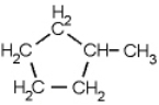 Name the following compound.   A)  1-methylcyclopentane B)  1-methylcyclohexane C)  1-cylcopentylmethane D)  n-hexane E)  toluene
