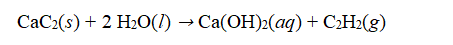 <strong> Calcium carbide, CaC₂, reacts with water to produce calcium hydroxide and acetylene gas, C₂H₂.   How many grams of acetylene can be produced from 30.0 g of calcium carbide? </strong> A) 1.42 g B) 12.2 g C) 28.0 g D) 30.0 g E) 64.1 g <div style=padding-top: 35px> 