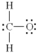 Which of the following is the best Lewis diagram for formaldehyde, CH<sub>2</sub>O? A)    B)    C)    D)    E)   