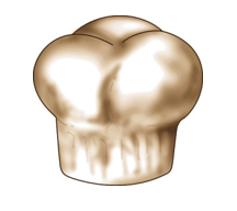 Identify the type of roll shown in each picture. -  A)  Croissant B)  Brioche C)  Cloverleaf roll D)  Butterflake roll E)  Danish pockets