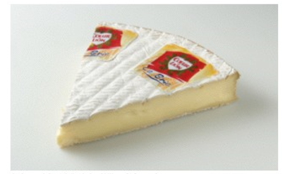 Identify the type of cheese pictured here.   A)  buffalo mozzarella B)  feta C)  Brie D)  Edam E)  Gorgonzola