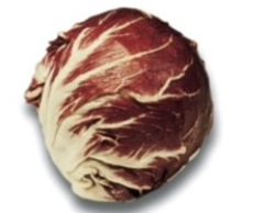 Identify the type of lettuce. A) radicchio B) treviso C) dandelion greens D) microgreens