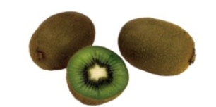 Identify the fruit.   A)  red grapefruit B)  grapes C)  guava D)  kiwi