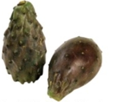 Identify the fruit.   A)  pomegranates B)  prickly pears C)  rhubarb D)  quinces