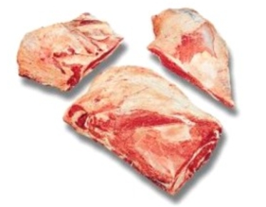 Identify the fabricated cuts of beef. Choose the correct name for this fabricated cut of meat.   A)  beef chuck, boneless, separated into blade, clod, and arm B)  beef shank, cross cuts C)  beef knuckle, untrimmed D)  beef boneless strip loin E)  beef short loin
