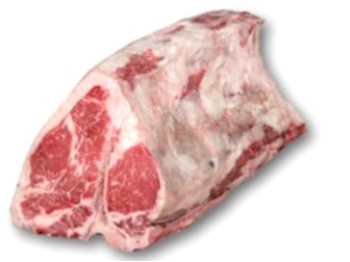 Identify the fabricated cuts of beef. Choose the correct name for this fabricated cut of meat.   A)  beef chuck, boneless, separated into blade clod, and arm B)  beef shank, cross cuts C)  beef knuckle, untrimmed D)  beef boneless strip loin E)  beef short loin