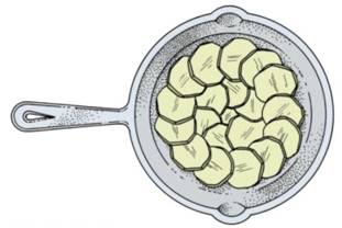 The potato preparation shown in the picture is called _________________.   A)  Pommes Natures B)  Dauphine Potatoes C)  Anna Potatoes D)  Dauphinoise Potatoes