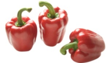 Identify the vegetable shown in the picture.   A)  Scallions B)  Beets C)  Red peppers D)  Radishes
