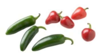 Identify the vegetable shown in the picture.   A)  Jalapeños and cherry peppers B)  Zucchini C)  Italian hot peppers D)  Green peppers