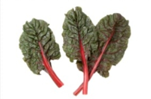 Identify the vegetable shown in the picture.   A)  Red-stemmed Swiss chard B)  Lettuce C)  Bok choy D)  Rutabaga