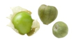 Identify the vegetable shown in the picture.   A)  Tomatillos B)  Red pepper C)  Radishes D)  Tomatoes