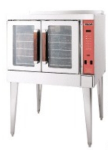 Identify the piece of equipment shown in each picture. -  A)  Combination steamer oven B)  Smoke oven C)  Modern wood-burning oven D)  Stack or deck oven E)  Convection oven