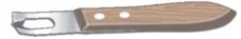 Identify the piece of equipment shown in each picture. -  A)  Microplane B)  Grater C)  Zester D)  Channel knife