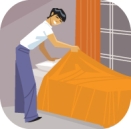  Los quehaceres dom \'{e} sticos. Write the name of the chore depicted in each drawing. 1.   2.   3.   4.  <div style=padding-top: 35px>  