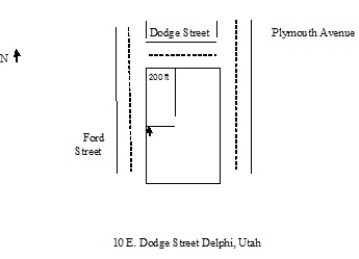    -The property above has a legal description of 10 E. Dodge Street Delphi, Utah.<div style=padding-top: 35px> 