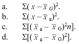 The formula for calculating SS<sub>Between</sub> is:  