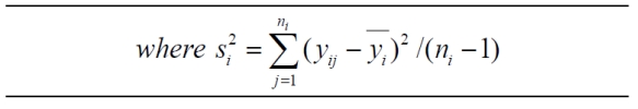 There are four lecture sessions for a Statistics course but all students take common exams. The following table is associated with the average class score in six 40 point  quizzes administered during the semester.      Test for equality of means. Take α = 0.001. Answer  H<sub>0</sub> is rejected at α = 0.001  or  H<sub>0</sub> is not rejected at α = 0.001 .