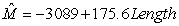 Use the following  A biologist collected data on a sample of 20 porcupines. She wants to be able to predict the body mass of a porcupine (in grams) based on the length of the porcupine (in cm). Her least squares regression equation is   , where M is the mass. -Interpret the slope of the least squares regression line, in the context of the situation.