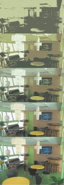   -Referring to the accompanying figure, the very top photo shows the image in ____ colors. A)  0 B)  1 C)  2 D)  3