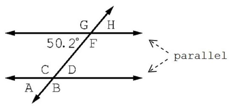  Determine the value of angles  A, B, C, D, F, G , and  H .    