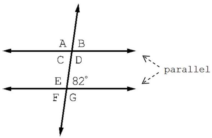  Determine the value of angles  A, B, C, D, E, F , and  G .    