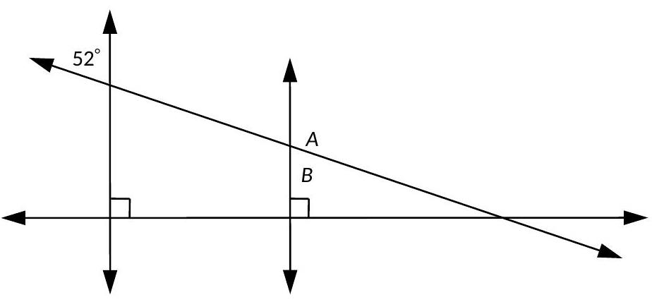  Determine the value of angles  A  and  B .    
