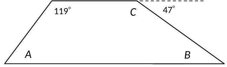  Determine the values of angles  A, B , and  C .    