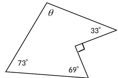  Determine the value of angle  \theta .    