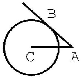  If distance  A B  is 1.6 units and distance  A C  is 2.1 units, calculate the radius of the circle.    