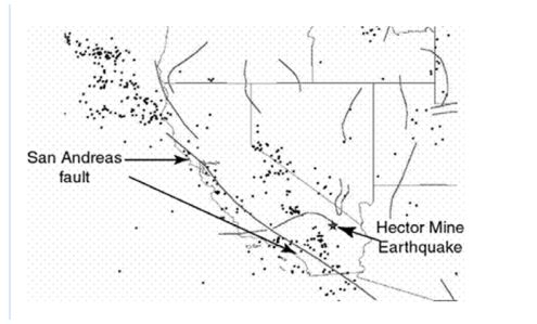 Read the following exert from a USGS report concerning a recent earthquake and answer this question. Special Report: The Hector Mine Earthquake, 10/16/1999 A M7.1 earthquake occurred at 2:46 a.m. local time on 10/16/1999. The event was located in a remote, sparsely-populated part of the Mojave Desert of California, approximately 47 miles east-southeast of Barstow and 32 miles north of Joshua Tree (see map next page) . The initial magnitude estimate of 7.0 was upgraded to 7.1 on October 18, 1999, based on in-depth analysis of  teleseismic  data recorded worldwide. The earthquake occurred on the Lavic Lake fault, one of a series of north-northwest trending faults through the eastern Mojave shear zone. Geologists from the U.S. Geological Survey and Southern California Earthquake Center were able to fly over the rupture (which is within the Twenty Nine Palms Marine Base)  on the afternoon of October 16 and documented a 40-km long surface rupture. The aerial photos show an apparent maximum offset of 3.8-4.7 meters. These preliminary estimates for both fault length and slip are consistent with expectations for a magnitude 7.0 earthquake, although the slip is perhaps somewhat larger than average. The fault is one of a series of closely spaced, northwest-trending, right-lateral strike slip faults that traverse this portion of the Mojave Desert. Together, these faults within what is termed the Mojave Shear Zone serve to relieve a small portion of the stresses that build up along the boundary between the Pacific and North American tectonic plates. An interesting aspect of the Hector Mine earthquake is that it occurred only 7 years after the 1992 Landers and Joshua Tree earthquakes, which occurred on similar faults within the Mojave Shear Zone. This apparent clustering of earthquakes may be purely coincidental, but scientists are conducting research to see if this kind of earthquake behavior is typical of this region. That is, perhaps many of the Mojave Shear Zone faults produce earthquakes within a short time interval (perhaps spanning several hundred or more years) , followed by several thousands of years of quiescence.    -What evidence was used to identify the exact location of the fault responsible for the earthquake? A)  Teleseismic data B)  Reported by local population C)  Surface rupture D)  Previous history of earthquakes