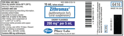 Directions: Calculate the following dosage.Use labels where provided.Round oral liquids to the nearest tenth as indicated. Order: Zithromax 160 mg p.o.daily Available:   Dosage: _____