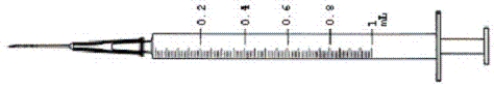 Directions: Calculate the dosages,use labels where provided,and shade in the dosages on the syringe where provided.Round answers to the nearest tenth unless otherwise indicated. Order: Terbutaline 300 mcg subcut stat Available:    a.How many milliliters will you administer? _____ mL b.Shade in the dosage on the syringe.   