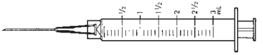 Directions: Calculate the dosages,use labels where provided,and shade in the dosages on the syringe where provided.Round answers to the nearest tenth unless otherwise indicated. Order: Ranitidine 35 mg IV q6h Available:    a.How many milliliters will you add to the IV? _____ mL b.Shade the dosage in on the syringe   