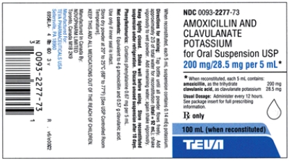 Directions: Use the label to identify the information requested. If more than one answer is necessary, separate your answers with commas.    a. Trade name: _______________ b. Generic name: _______________ c. Dosage strength of amoxicillin: _______________ d. Dosage strength of clavulanate potassium: _______________ e. Form: _______________ f. Total volume: _____________