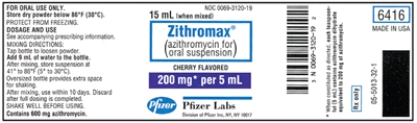 Directions: Calculate the following dosage. Use labels where provided. Round oral liquids to the nearest tenth as indicated. Order: Zithromax 160 mg p.o. daily Available:   Dosage: _____