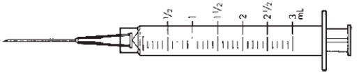 Directions: Calculate the dosages, use labels where provided, and shade in the dosages on the syringe where provided. Round answers to the nearest tenth unless otherwise indicated. Order: Ranitidine 35 mg IV q6h Available:    a. How many milliliters will you add to the IV? _____ mL b. Shade in the dosage on the syringe.   