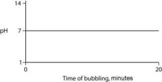 <strong>Carbon dioxide (CO₂) is readily soluble in water, according to the equation CO₂ + H₂O ↔ H₂CO₃. Carbonic acid (H₂CO₃) is a weak acid. If CO₂ is bubbled into a beaker containing pure, freshly distilled water, which of the following graphs correctly describes the results?</strong> A) B) C) D)